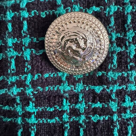 Rebecca Vallance Becca Green Black Check Long Sleeve Mini Dress US 8 UK 12 New - Picture 8 of 11